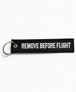 REMOVE BEFORE FLIGHT schwarzer Schlüsselanhänger