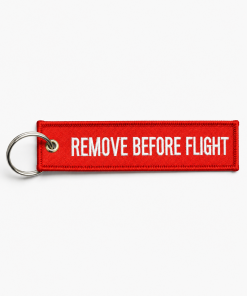 REMOVE BEFORE FLIGHT roter Schlüsselanhänger