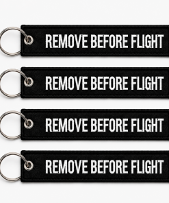 4er-Set schwarz REMOVE BEFORE FLIGHT Schlüsselanhänger