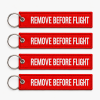 4er-Set rot REMOVE BEFORE FLIGHT Schlüsselanhänger