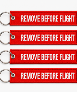 4er-Set rot REMOVE BEFORE FLIGHT Schlüsselanhänger
